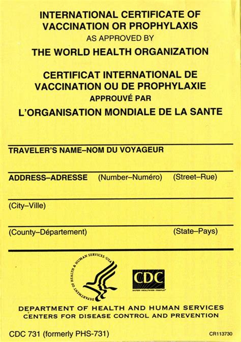 INTERNATIONAL CERTIFICATE OF VACCINATION .